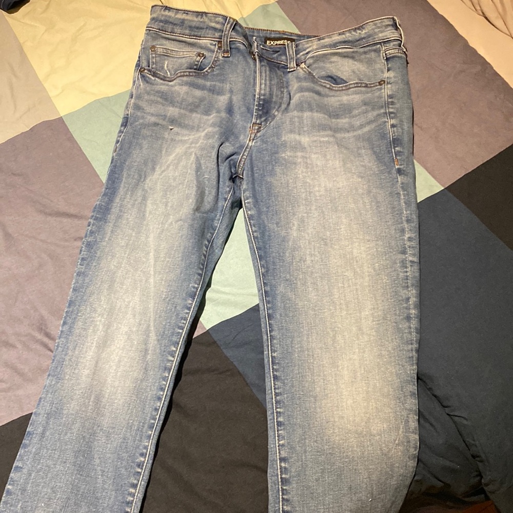 Blue express skinny jeans